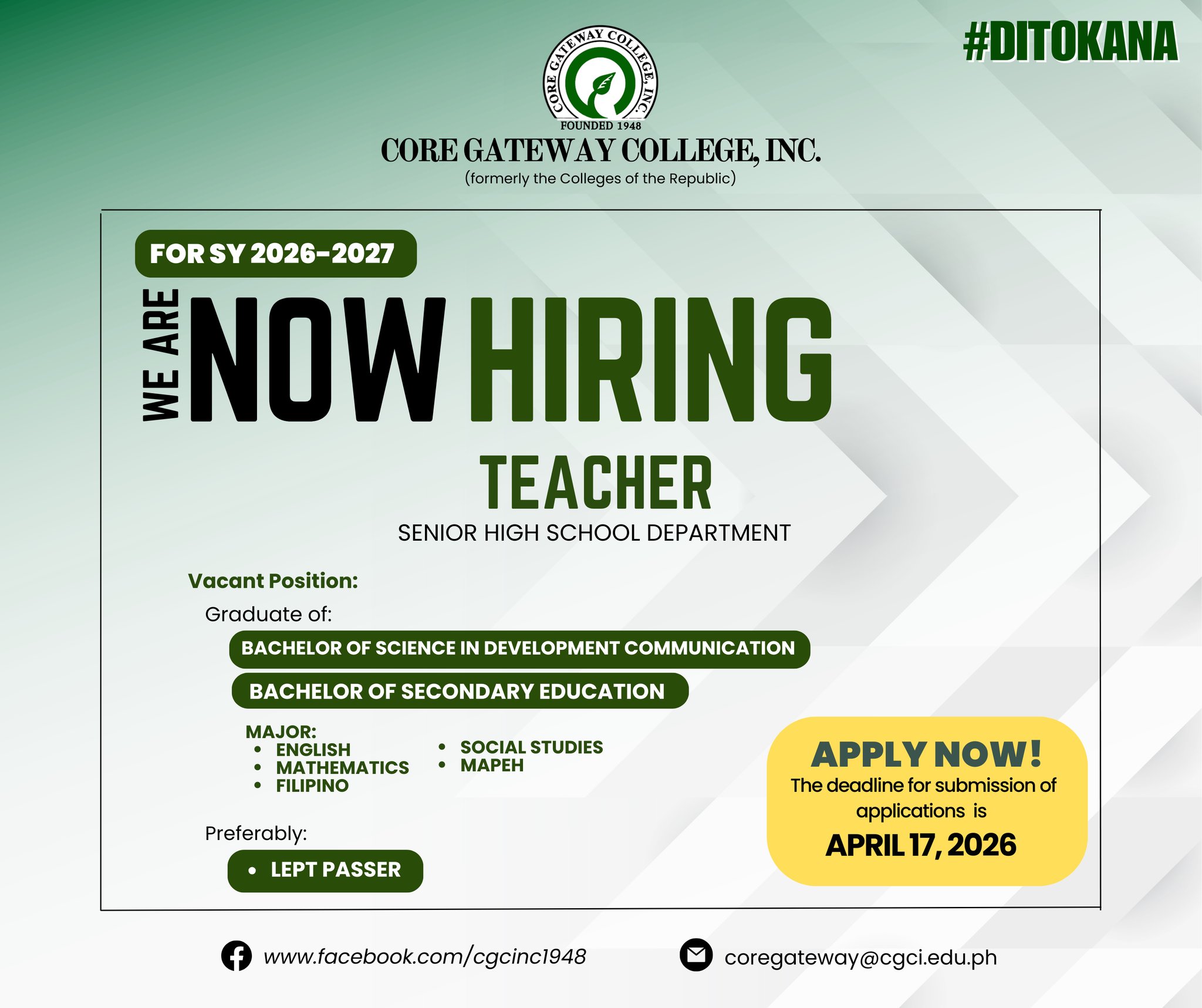 𝐀𝐍𝐍𝐎𝐔𝐍𝐂𝐄𝐌𝐄𝐍𝐓 | WE ARE HIRING!