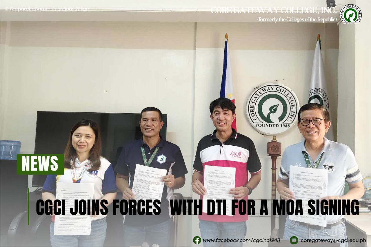 𝗜𝗖𝗬𝗠𝗜 𝗜 CGCI TIES UP WITH DTI FOR MOA SIGNING