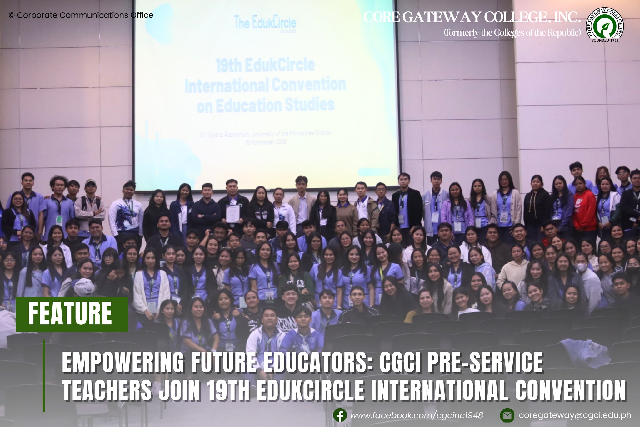 𝗙𝗘𝗔𝗧𝗨𝗥𝗘 | EMPOWERING FUTURE EDUCATORS: CGCI PRE-SERVICE TEACHERS JOIN 19TH EDUKCIRCLE INTERNATIONAL CONVENTION ON EDUCATION